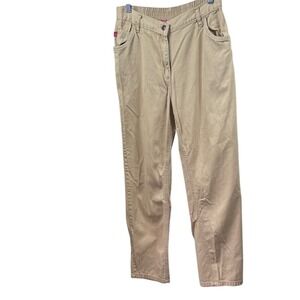 Tan Khaki Elastic Waist Relaxed Fit Casual‎ Pants Comfy Everyday Wear